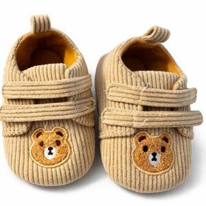 Baby Toddler Bear Shoes Corduroy Soft Sole Walking Shoes Size 3-AC264